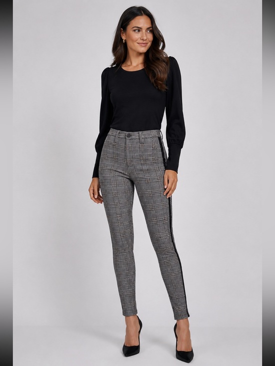 Cambio Pants - Cambio Rhona Plaid Pants Women’s US 14 Gray Black Slim Stretch